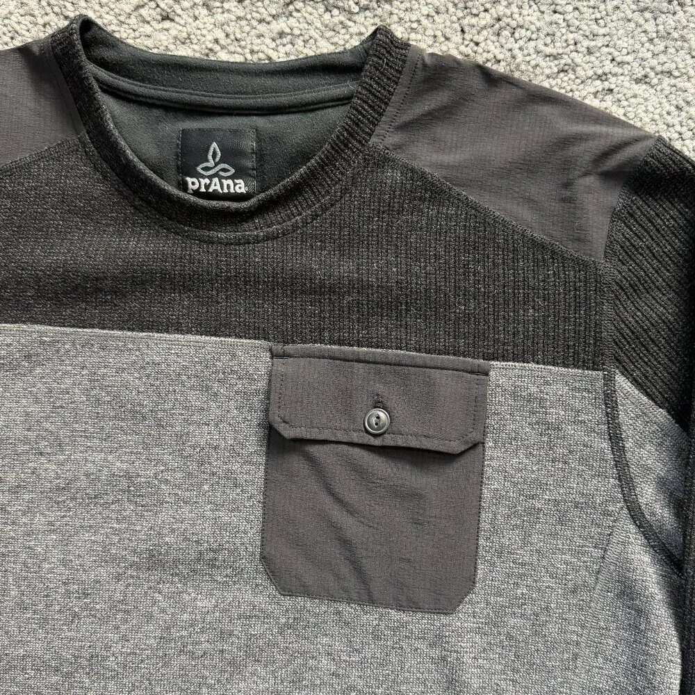 prAna Men's Lonan Sweater in Men's Size XL-Charcoal Black Colorway- Excel. Cond.